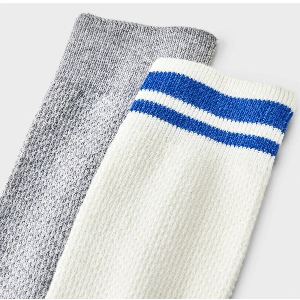 Men's Goodfellow and Co  Dress Socks 2pk lt gray & cream 6-12 NWT